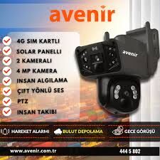 Avenir AV-S427 3Mp+3Mp = 6MP ve 2 Kameralı Solar PTZ 4G Sim Kartlı Güneş Enerjili Kamera