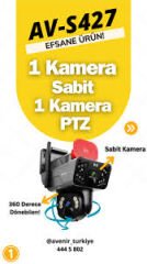 Avenir AV-S427 3Mp+3Mp = 6MP ve 2 Kameralı Solar PTZ 4G Sim Kartlı Güneş Enerjili Kamera