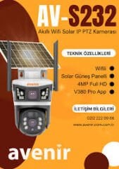 Avenir Av-s232 4mp Solar Wifi Ip Ptz Dual Light Çift Kameralı