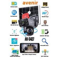 Avenir AV-S427 3mp+3mp = 6mp ve 2 Kameralı Solar Ptz 4g Sim Kart