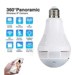 360 Derece PANOROMİK Wifi Ampul Kamera CEPTEN TAKİPLİ