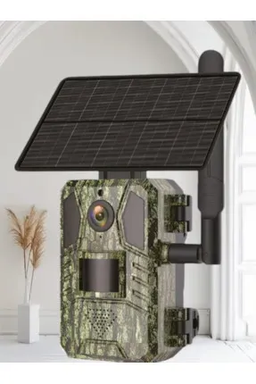 8 MP Full HD 4G Solar Sim Kartlı IR IP cepten canlı kayıt izleme Fotokapan Kamera