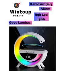 BLUETOOTH G HOPARLÖR RGB LED IŞIKLI SPEAKER ALARM SAAT FM RADYO AUX USB SD KART WİRELESS ŞARJ