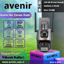 Avenir AV-M21 3+3-6mp 2 Kameralı 8x 1080P Ptz Onvif Wifi Kamera
