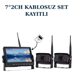 Arka görüş kamerası seti, 7 inç dikiz monitörü, 12V/24V kablo dikiz kamerası, istikrarlı sinyalli