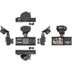 Wi-Fi Full HD 3 Kameralı Araç İçi Güvenlik Kamerası 64GB – IR Gece Görüşü, Ön-Arka-İç Kayıt,DashCam